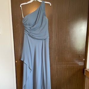 Full length one shoulder gown